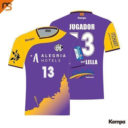 Camiseta MC. Sublimada Kempa, Primera Equipación (lila), Hombre HANDBOL CALELLA