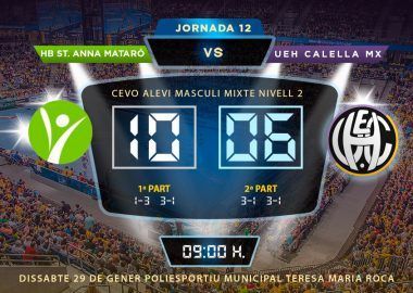 Crònica HB STA ANNA MATARO vs UEH CALELLA Aleví MX 10-6