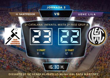 Crònica H.SANTPEDOR GLASSCOM vs UEHC Infantil Lila 23-22