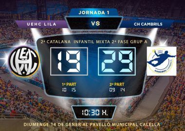 Crònica UEHC Infantil Lila vs CH CAMBRILS 19-29