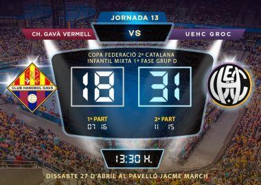 Crònica CH. GAVÀ VERMELL vs UEHC Infantil Groc 18-31