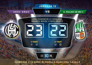 Crònica UEHC Infantil Groc vs H. MOLINS DE REI C 23-22