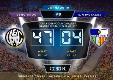 Crònica UEHC Infantil Groc vs B. M. PAU CASALS 47-4