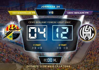 Crònica CH CANOVELLES FM vs UEHC Benjamí Lila 4-12