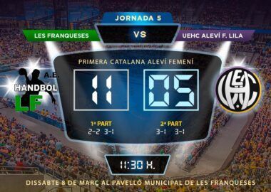 Crònica AEH LES FRANQUESES vs UEHC Aleví F Lila 11-5