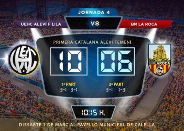 Crònica UEHC Aleví F Lila vs BM LA ROCA 10-6