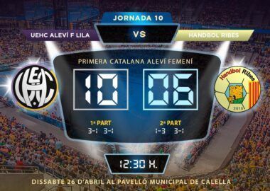 Crònica UEHC Aleví F Lila vs HANDBOL RIBES 10-6