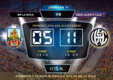 Crònica BM LA ROCA vs UEHC Aleví F Lila 5-11