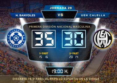 Crònica HANDBOL BANYOLES A vs UEHC A 35-30
