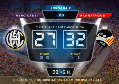Crònica UEHC Cadet vs H LA GARRIGA B 27-32